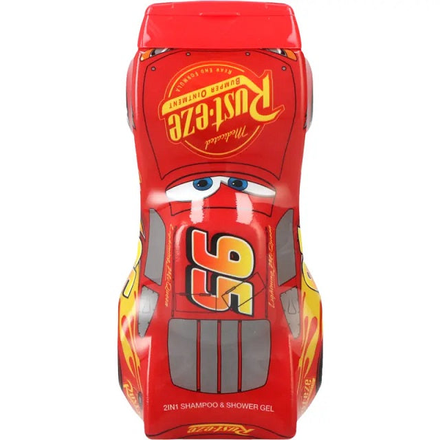 Детски шампоан и душ гел 2 в 1 Disney Cars – червен флакон Lightning McQueen с вкус на ягода и малина