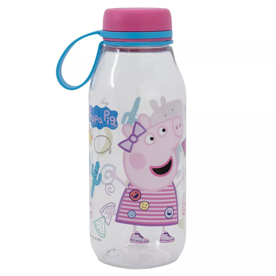 Бутилка за вода от тритан Peppa Pig, 560ml с ярък дизайн и капачка за предотвратяване на изтичане