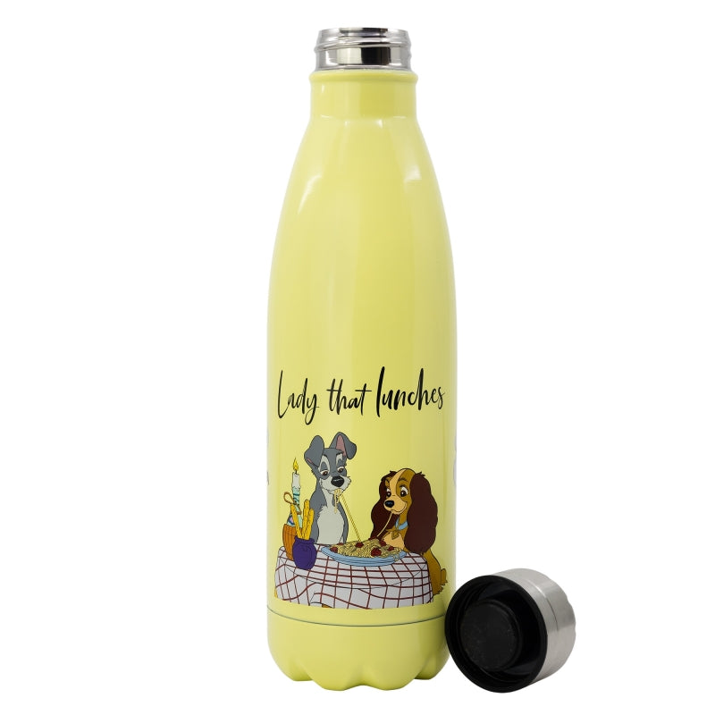 Бутилка за вода от неръждаема стомана Lady&Tramp с минималистичен дизайн и практична капачка.