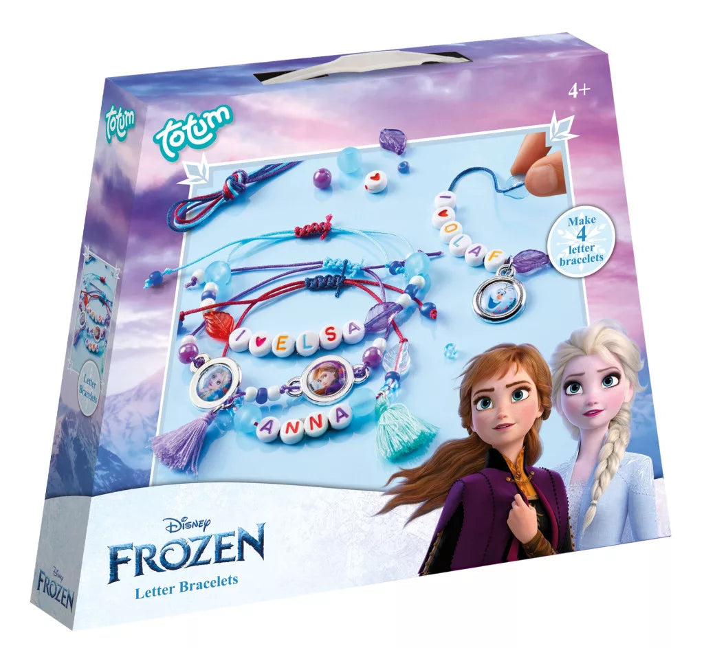 Творчески комплект - изработка на гривна с букви Frozen, включващ три гривни с героите от Замръзналото кралство.