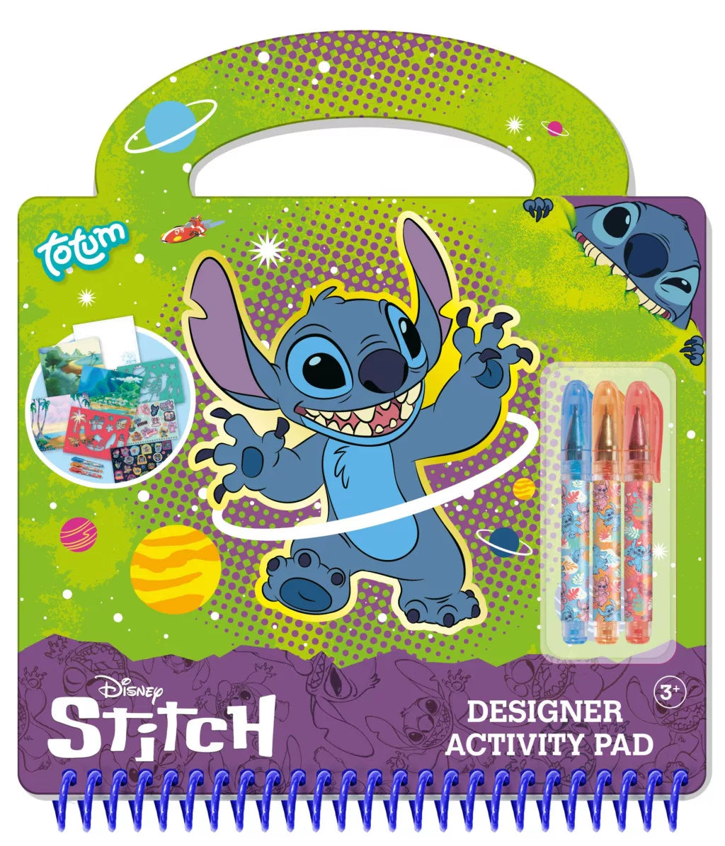 Творчески комплект за рисуване Stitch с цветни флумастери и шаблони за забавление и творчество.
